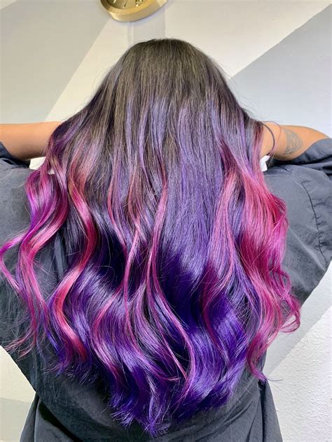 hair purple ombre|purple hair ombre brunette.